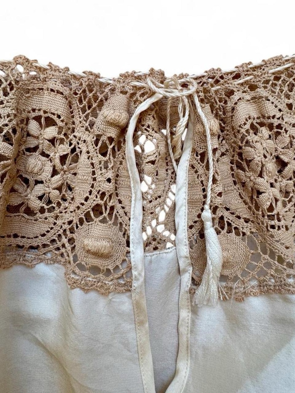 Jean Paul Gaultier 2006 Runway VTG Silk & Lace Peasant Blouse Off Shoulder Sz M - Picture 3 of 8
